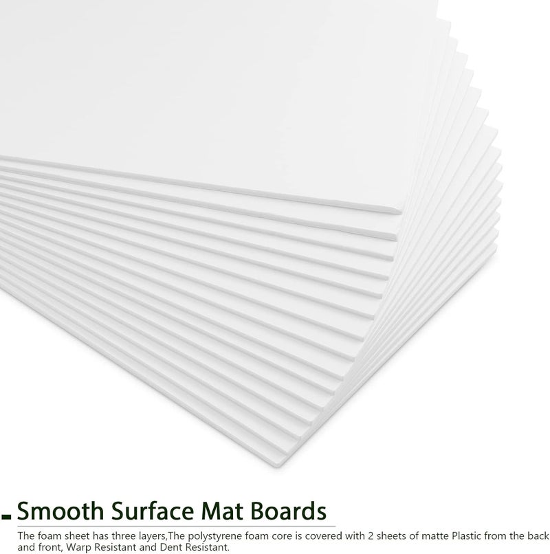 ALISWAT 20 Pack White Foam Boards 12x16.5 inch, 3/16" Thick Foam Core Board for Projects, White Bulk Poster Board for Signboards, A3 Styrofoam Boards Sheets Perfect for Crafts, Art, Display - Image 3